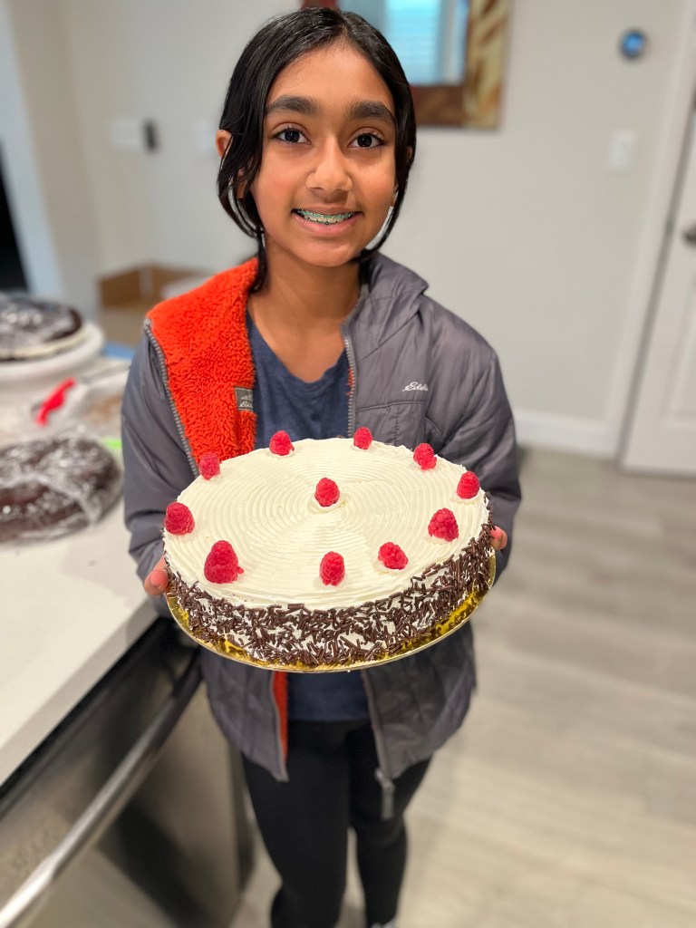 Raspberry cream cake